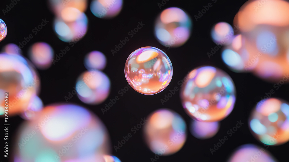 Poster Iridescent pearl texture background with subtle multicolor reflections