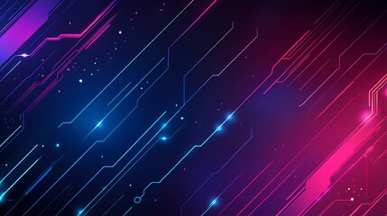 Fototapeta premium Electronic Circuit Lines Of Light Over A Dark Futuristic Background