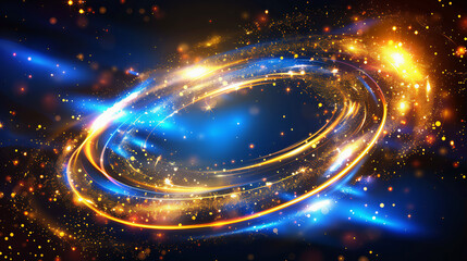 Obraz premium Abstract enigmatic fractual spiral swirl galaxy space background. Galactic vortex time travel portal interdimensional universe light swirl starry galaxy 