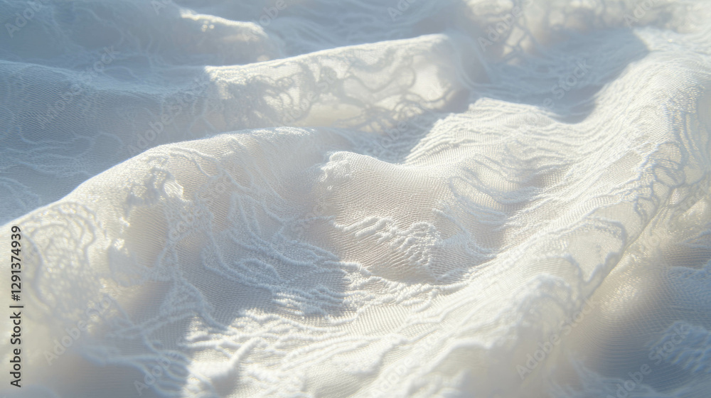 Poster elegant white lace texture with delicate patterns for creative design and decoration