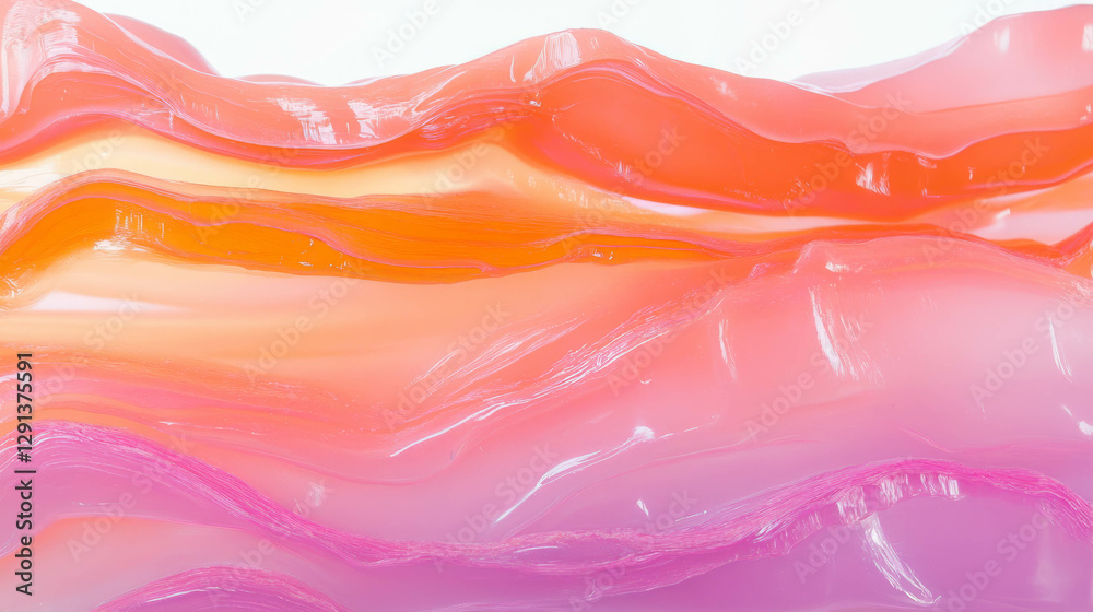 Poster vibrant layered acrylic texture with translucent waves for creative design projects