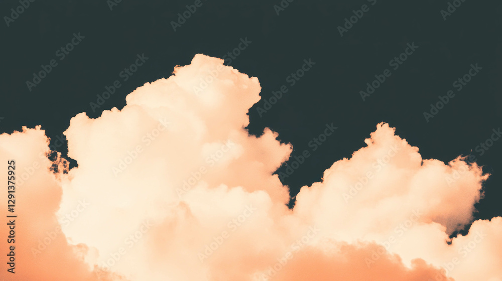 Poster serene background of light cream clouds in airy sky for relaxation and design