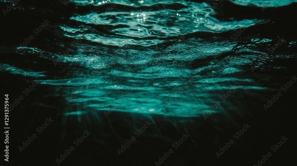 Poster tranquil ocean surface with subtle light reflections for meditation and relaxation