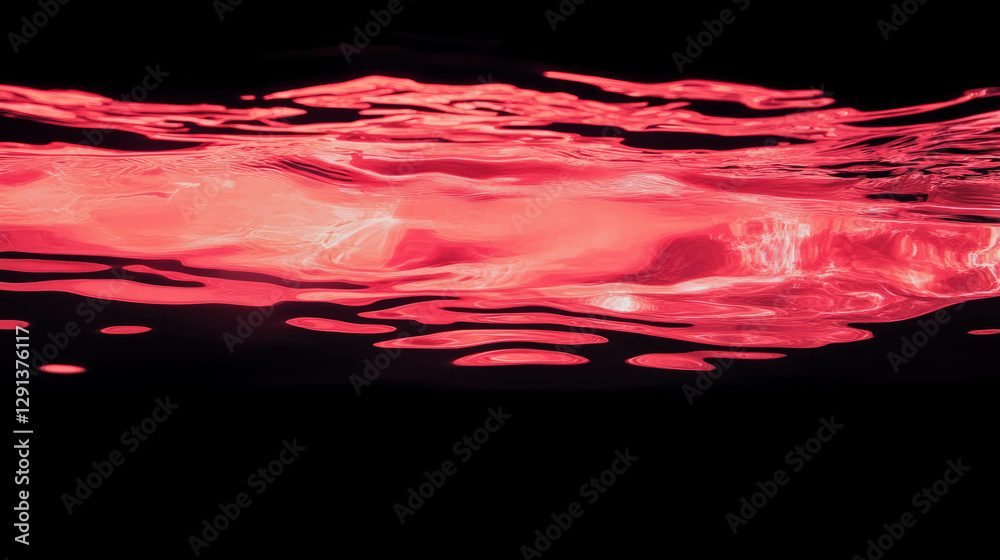 Aufkleber abstract red light on water surface reflection for design background