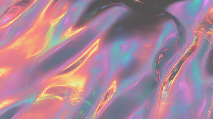 Obraz premium Vibrant liquid rainbow light waves background for creative design