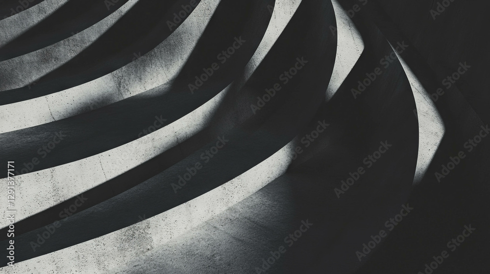 Poster abstract architectural concrete design with dramatic light and shadow patterns