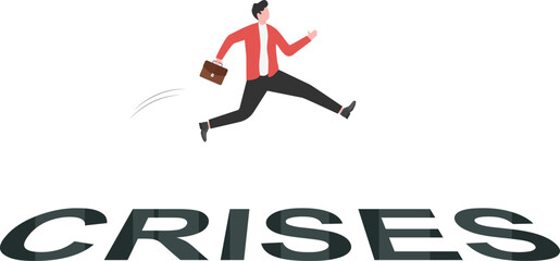 Businessmen solve company business problems to help businesses survive crisis and succeed.

