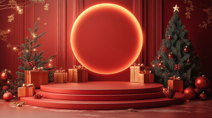 Christmas themed e-commerce product exhibition booth