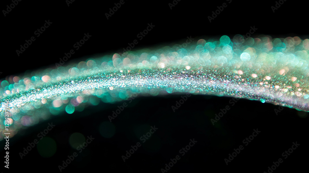 Poster sparkling mint and silver abstract background for design