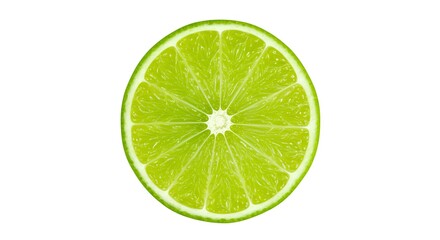 Fresh lime fruit on white background, vibrant green citrus with natural texture, perfect for tropical drinks, organic food branding, and healthy recipes