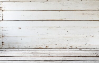 Obraz premium Whitewashed Wooden Plank Wall and Floor