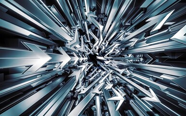 Geometric background adorned with dynamic arrows and sleek lines forming intricate web of movement and energy captivating the eye with its mesmerizing patterns