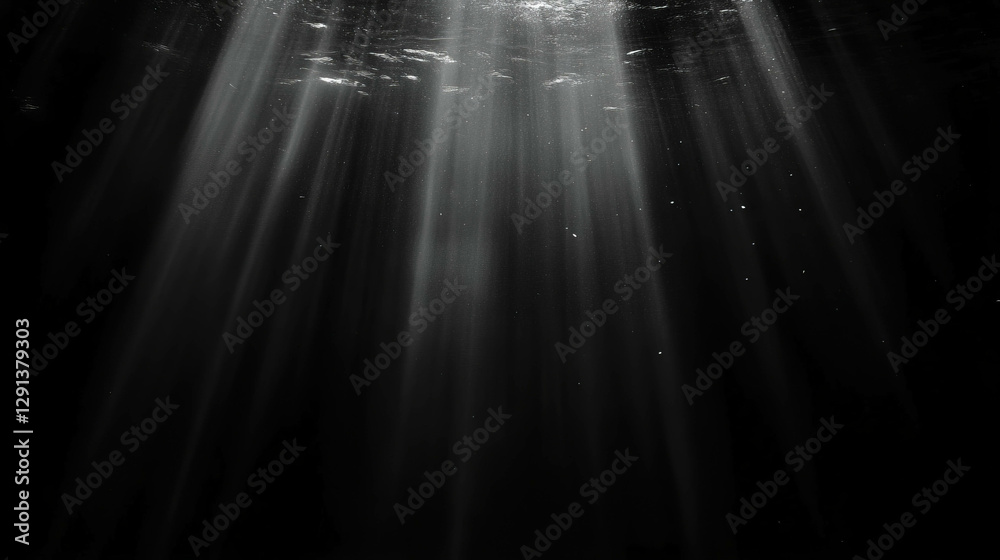 Aufkleber monochrome light rays creating a subtle underwater atmosphere