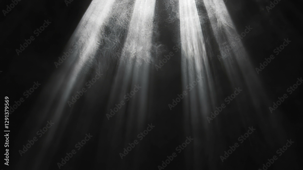 Poster Monochrome light rays with subtle halation background for design projects