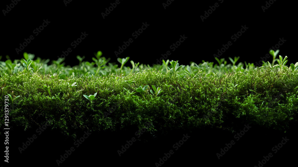 Poster lush green moss texture background for nature and design projects