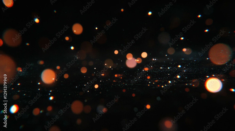 Aufkleber Enchanting multicolored bokeh background with varied shapes for festive design