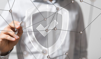 Information technology protected with firewall, secure access and encryption against cyber