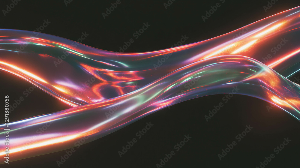 Poster vibrant neon bubble background with sharp highlights