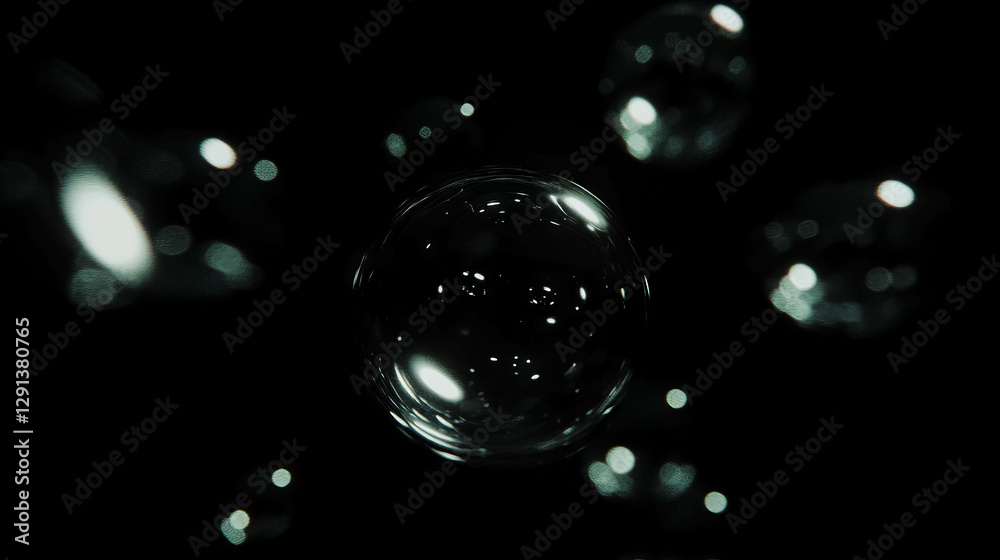 Poster Neon bubble background with subtle animation for modern design