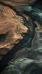 Vector landscape geodesy topography map background line texture pattern
