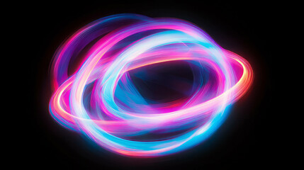 Vibrant neon light abstract with dynamic geometric shapes for creative design