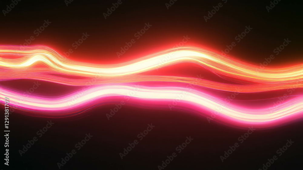 Poster abstract flowing neon light background for modern design and digital art