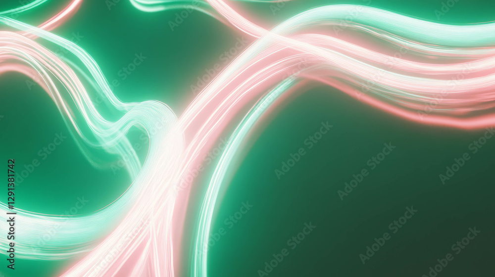Poster neon light abstract flowing waves background for creative design