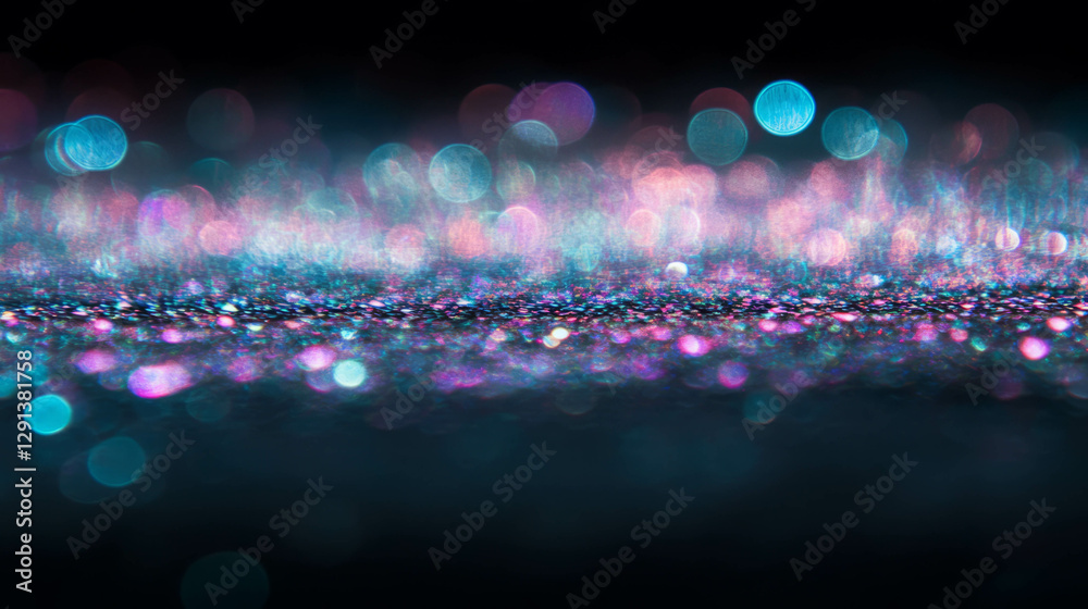 Poster Vibrant neon light gradient with multicolored bokeh effect for creative designs