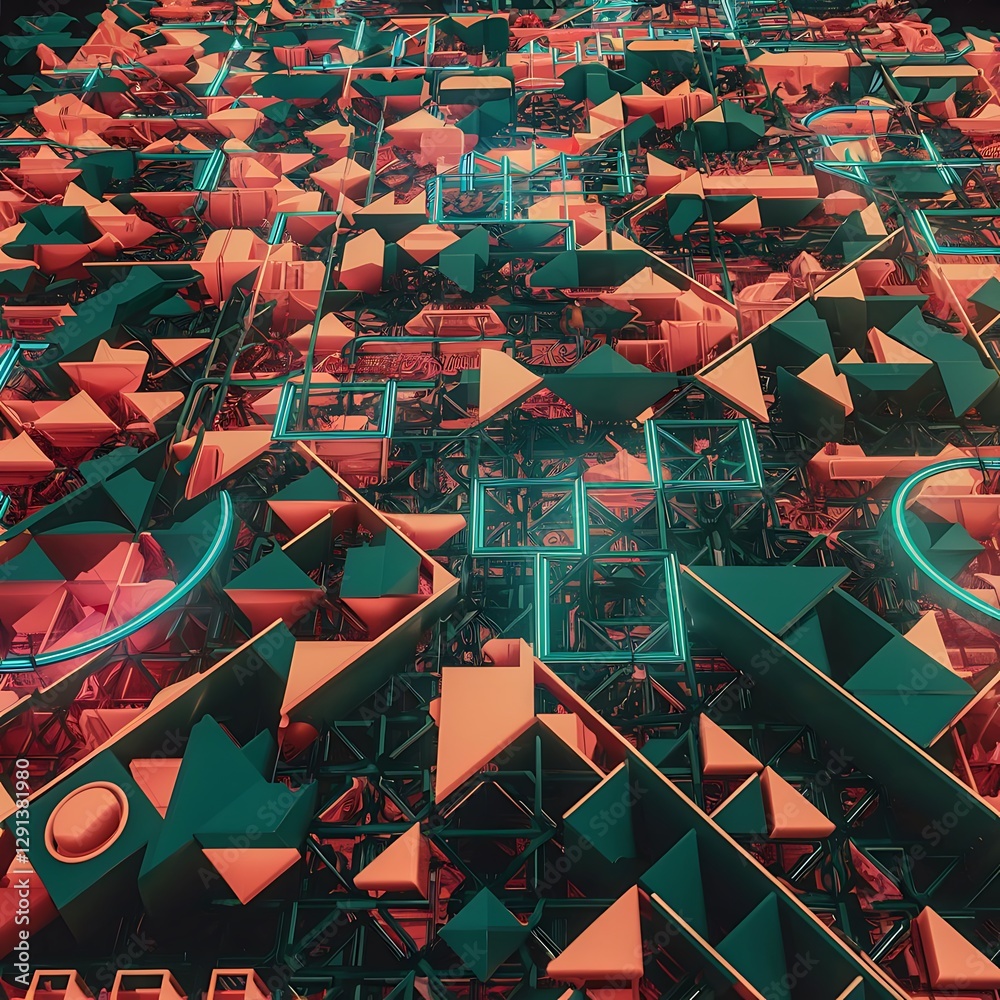 Leinwandbilder Abstract background of geometric shape 3d background design 3d rendering