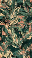 Abstract art background creative leaves and botanical line art wallpaper brush style painting for postcard wall decor print card wallpaper background vector design