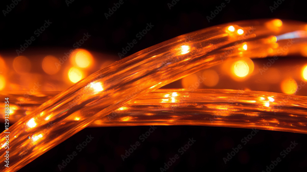 Poster warm orange light with bokeh background ideal for festive design and decor
