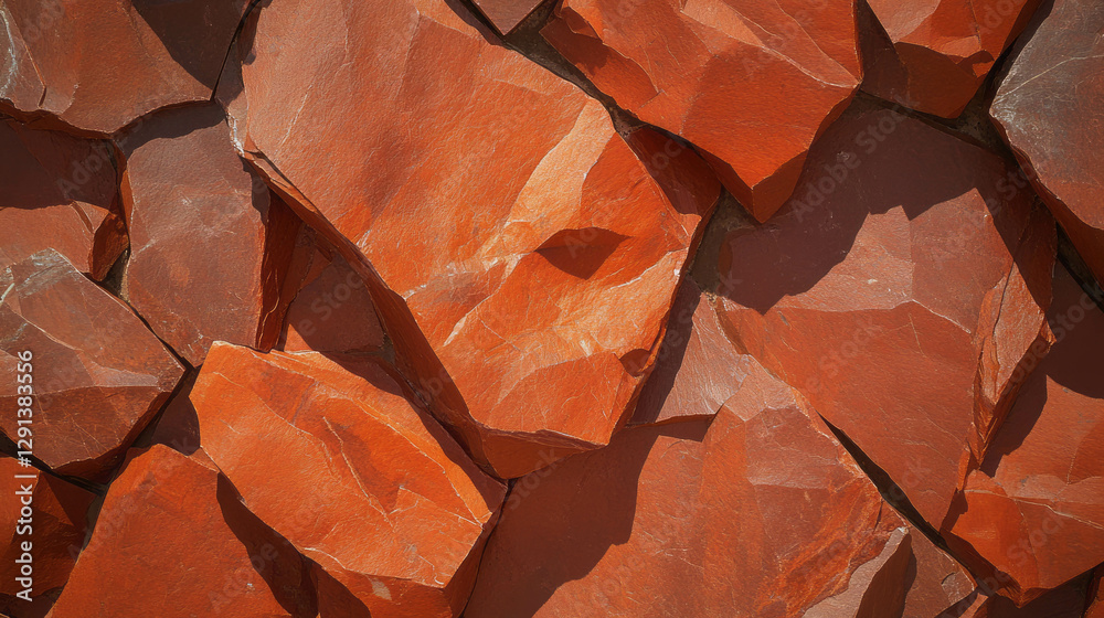 Poster Orange stone wall texture with warm tones for rustic design and architecture