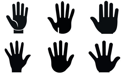 Silhouette Hand Icons Vector | Black Hand Symbol 
