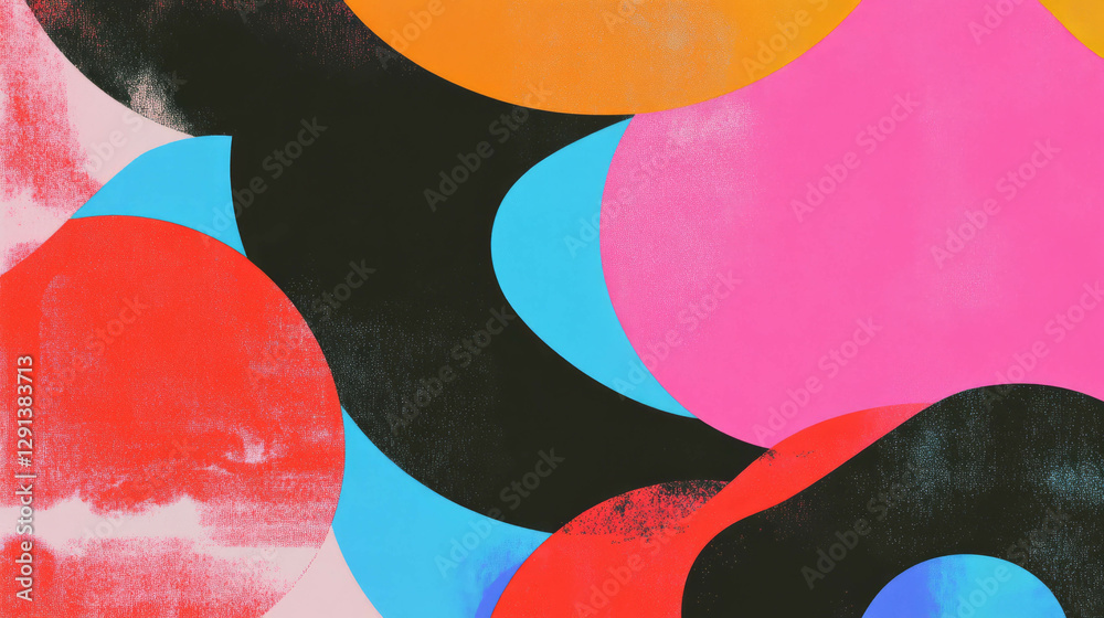 Poster vibrant abstract background with overlapping bold shapes for creative design