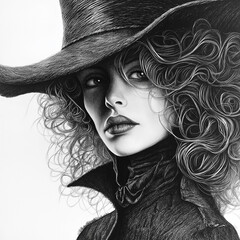 Black and White Fashion Portrait