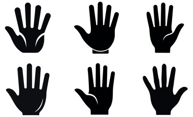 Silhouette Hand Icons Vector | Black Hand Symbol 