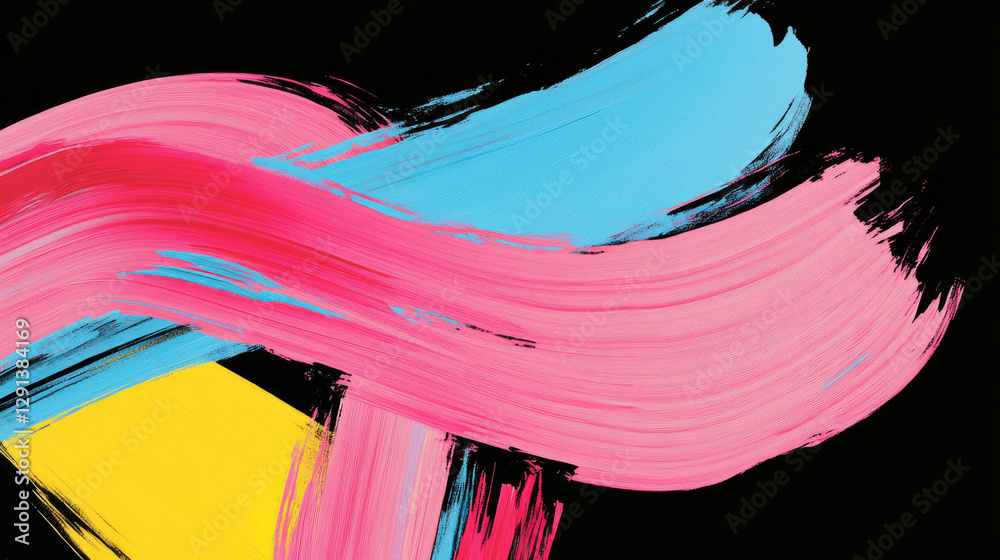 Poster Colorful abstract background with overlapping brushstrokes for creative design