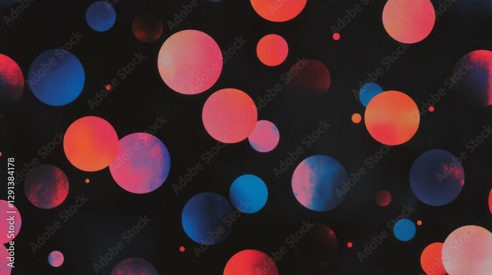 Poster vibrant abstract design with overlapping circles and triangles for modern decoration