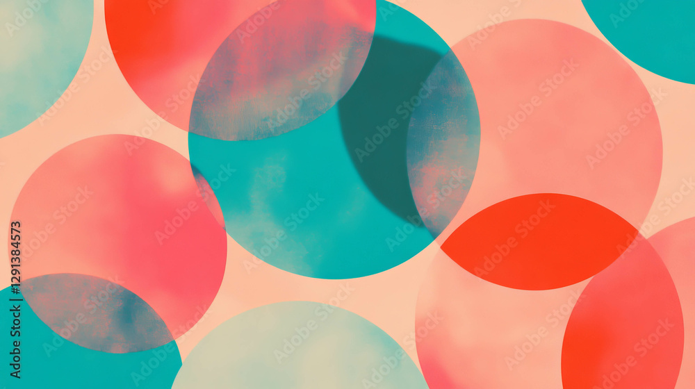 Aufkleber colorful abstract background featuring overlapping circles and triangles