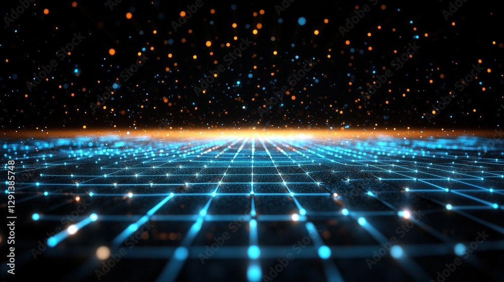 Poster dark background with glowing lights creating an abstract visual effect in photography