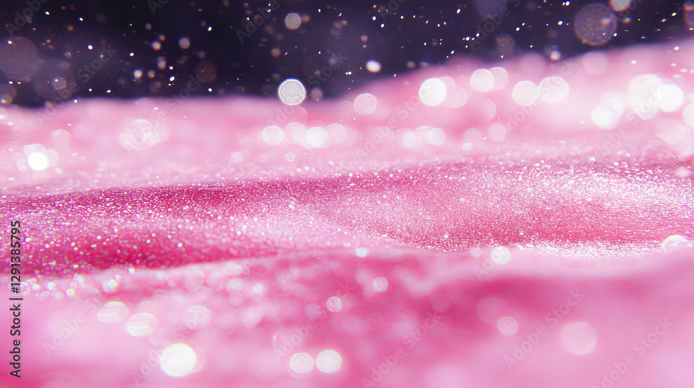Poster soft pink bokeh background with glittering texture for design and decor