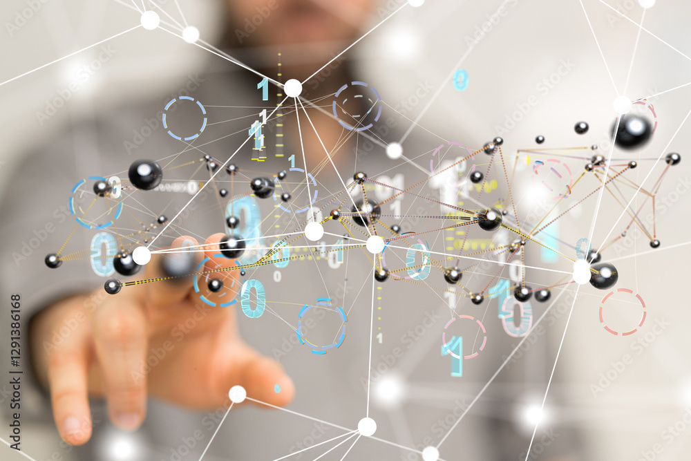 Poster Abstract technology group and data 3d - 3d