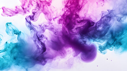 Obraz premium A close-up of purple and teal smoke, dark turquoise and light magenta 