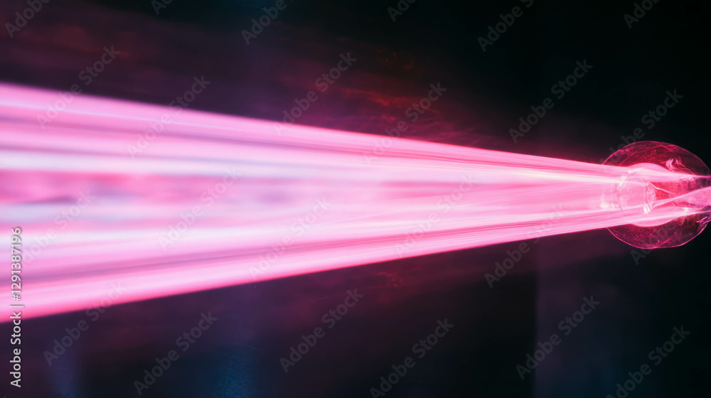 Poster Vivid pink light refraction through crystal creating dynamic background