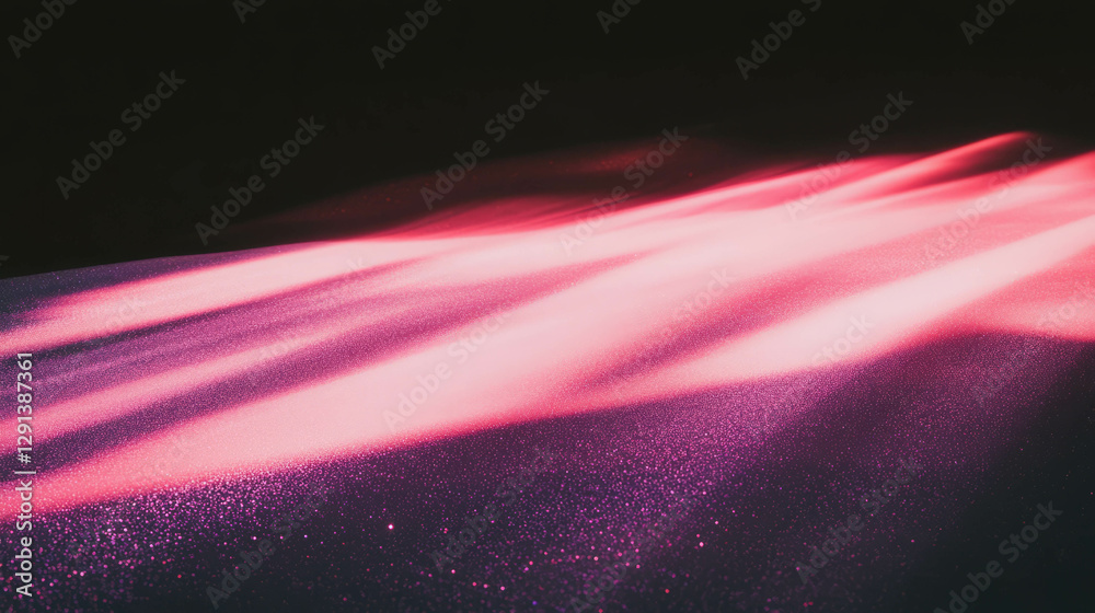 Poster pink iridescent dust background with ethereal light effects for design projects
