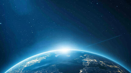 Obraz premium The Earth and Space Technology Background from a Space Perspective