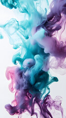 Fototapeta premium A close-up of purple and teal smoke, dark turquoise and light magenta 