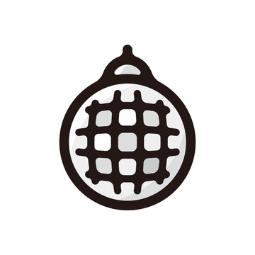 recommend clip art: Disco ball illustration icon.Simple vector outline, clipart for graphic design.