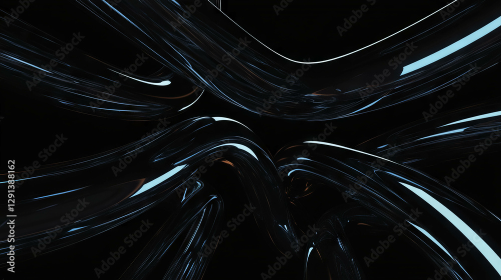 Poster Abstract geometric pattern of interwoven pipes creating a futuristic background design