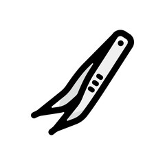 Tweezer illustration icon.Simple vector outline, clipart for graphic design.